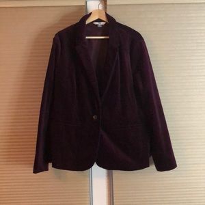 Purple velvet blazer